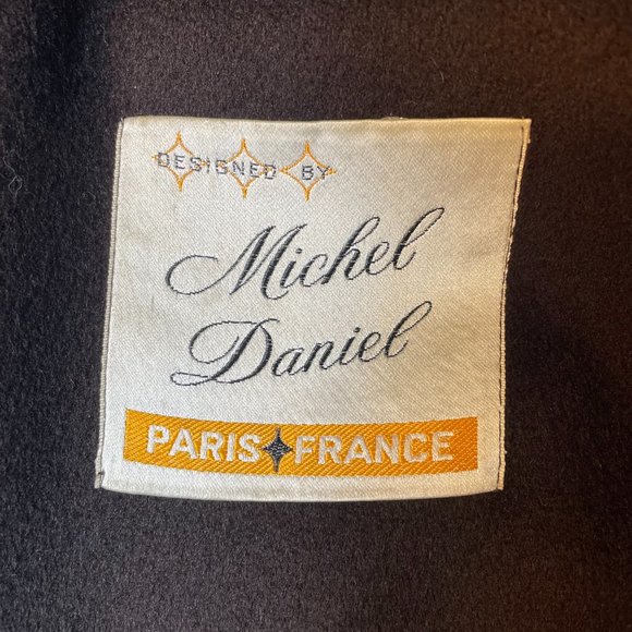 Vintage Michel Daniel, Paris Brown Wool Coat with Fur Collar - Picture 3 of 10